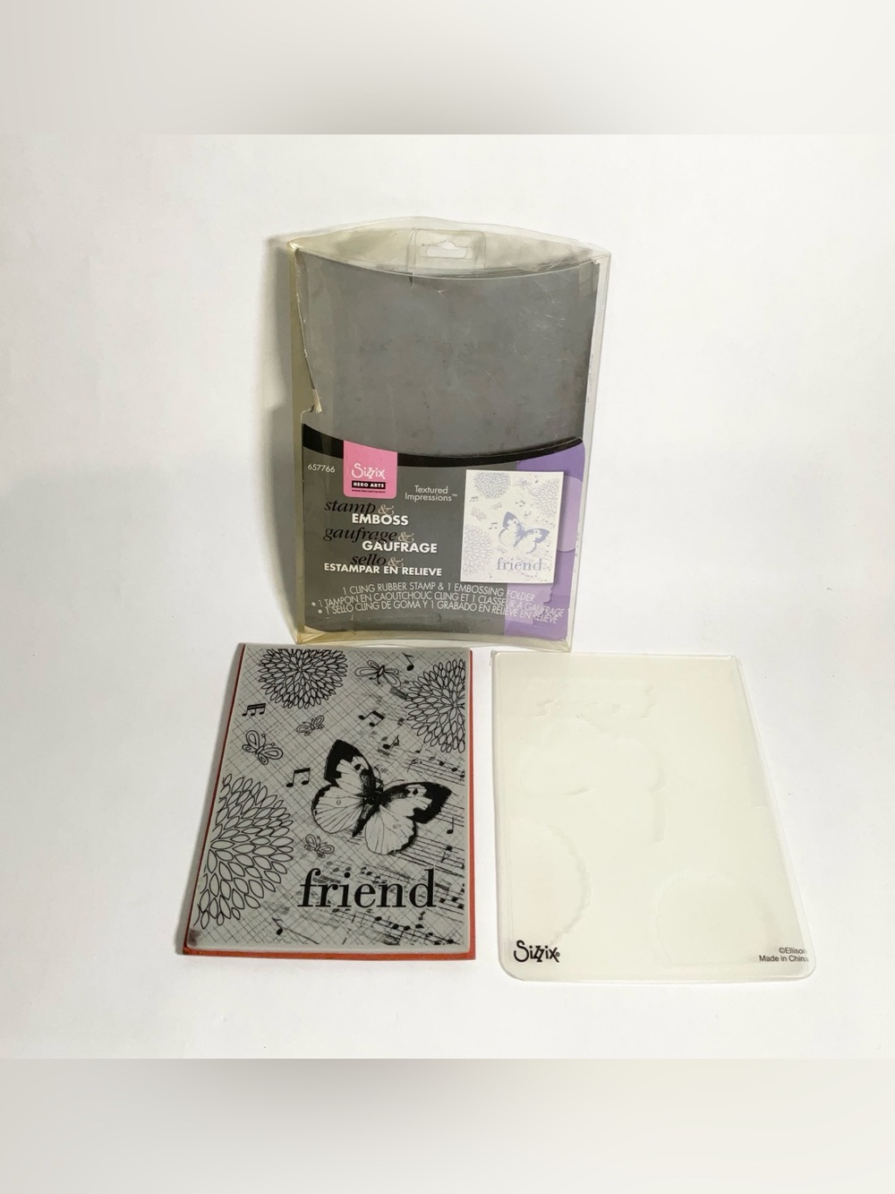 Hero Arts Sizzix Textured Impressions Rubber Stamp & Embossing Folder
